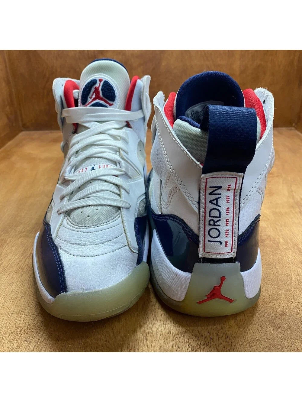 Jordan Jumpman Two Trey 23 Shoes Mens Sz 8.5 Red White Blue Sneakers DO1925-102